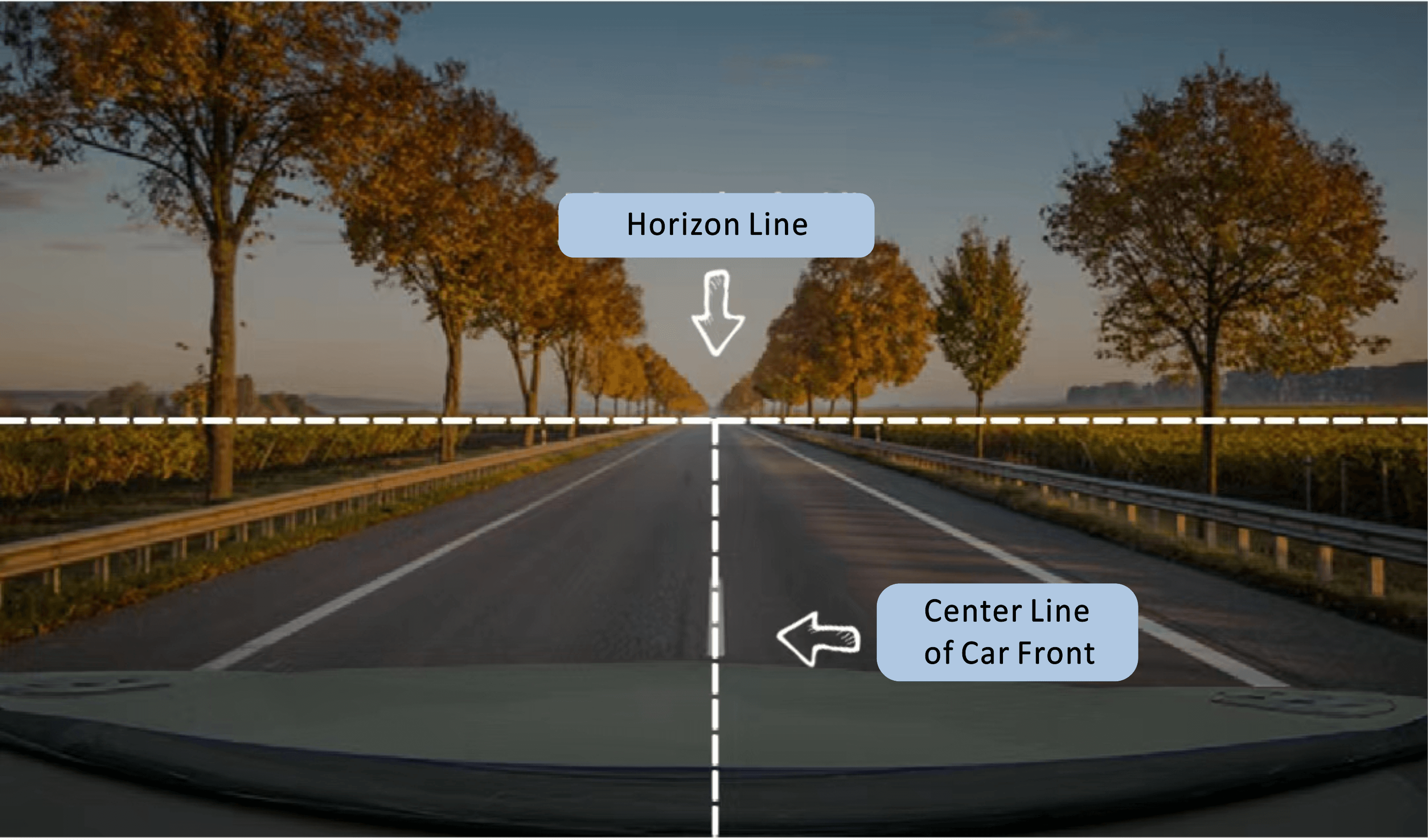 horizon line and vertical center line
