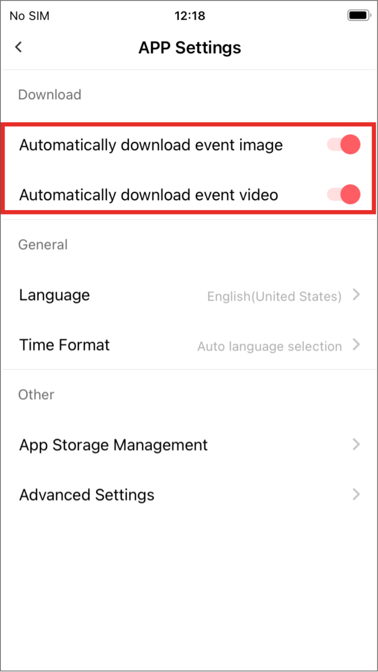 Automatically download event image and video