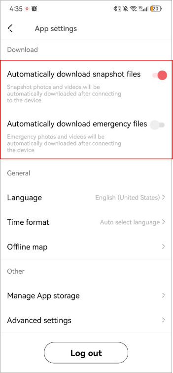 Automatically download snapshot emergency
