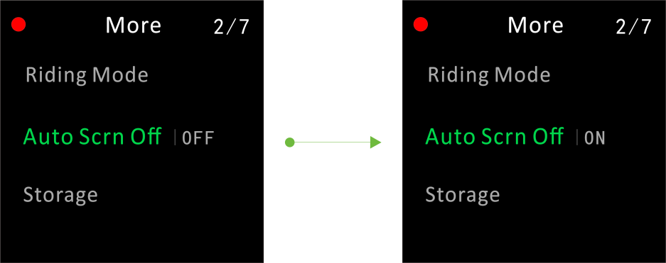 More > Auto screen off