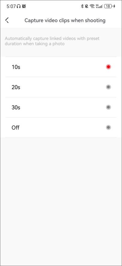 Set the duration of the short video according to your needs