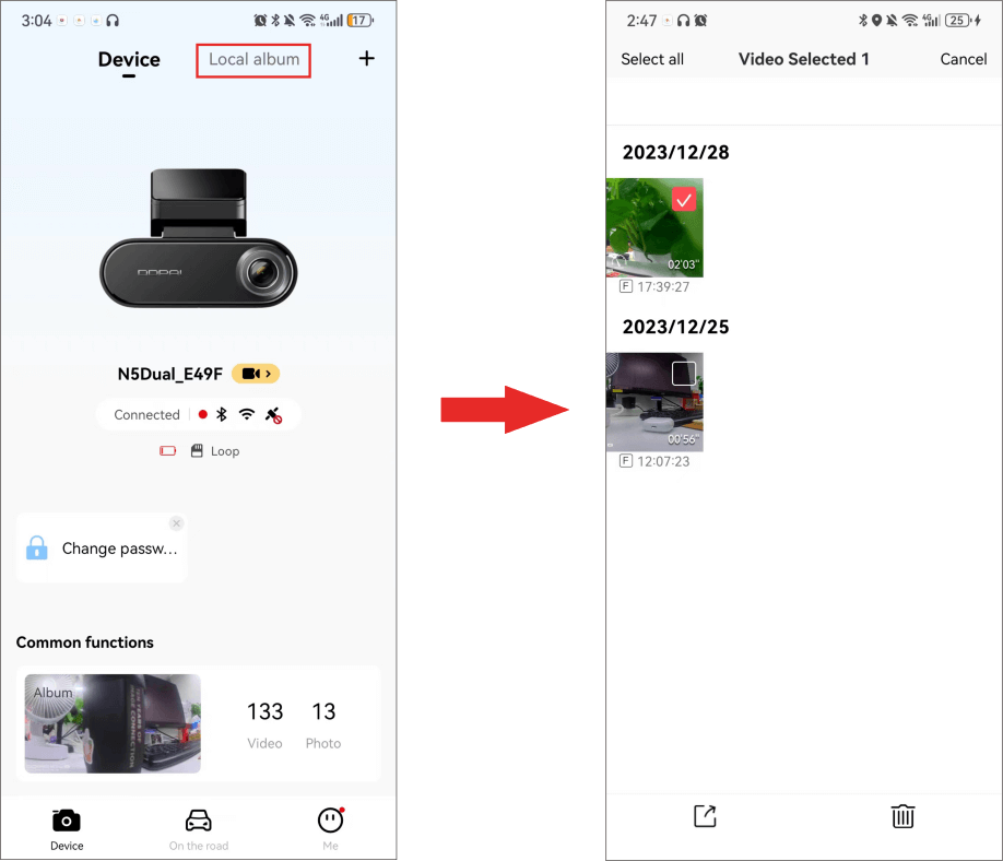 Share delete photos or videos