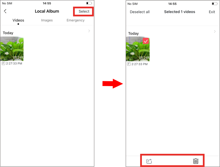 Share:delete photos or videos