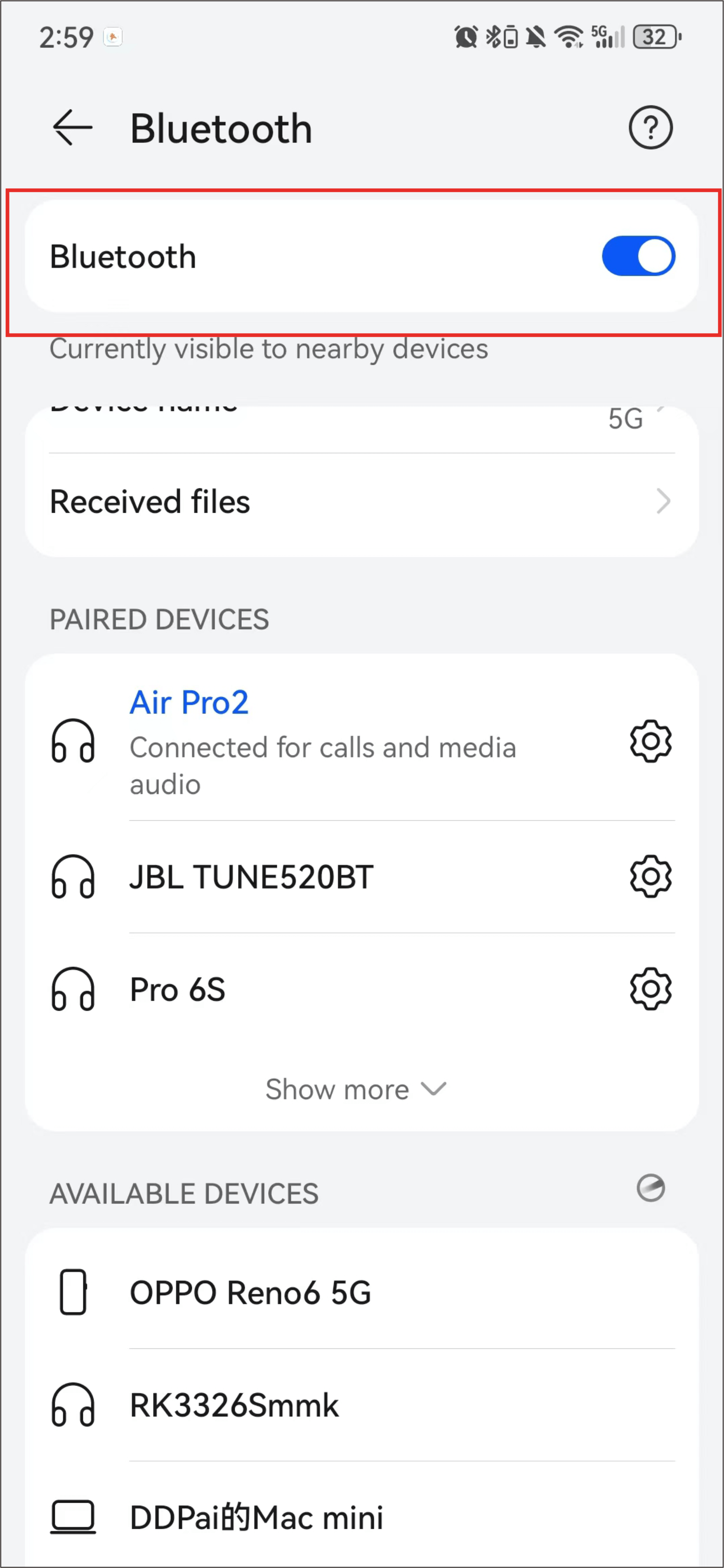 Turn on the Bluetooth of your mobile phone