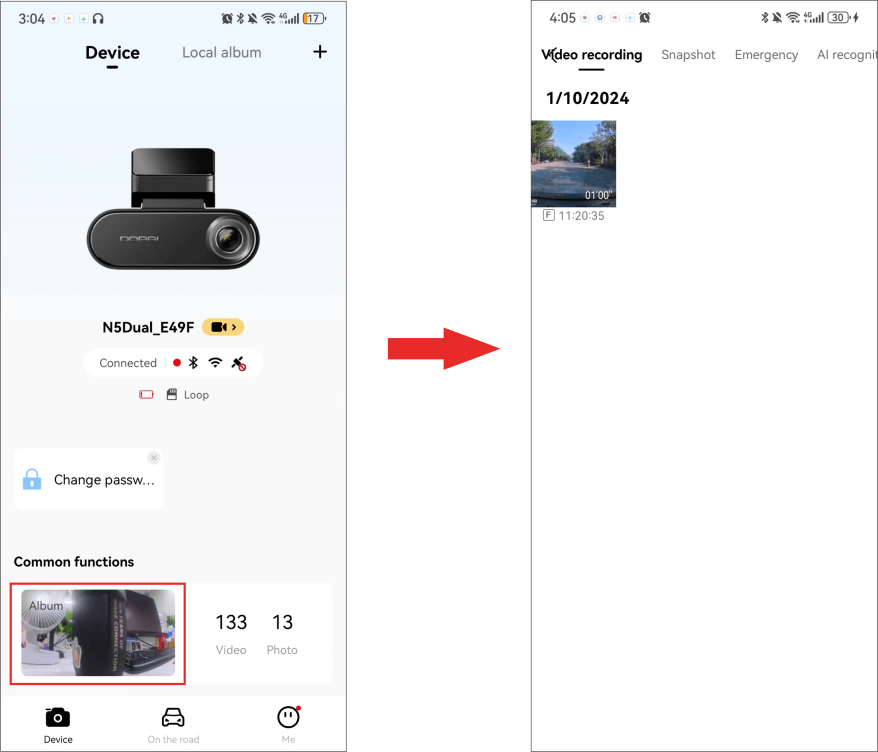 View photos or videos on the device