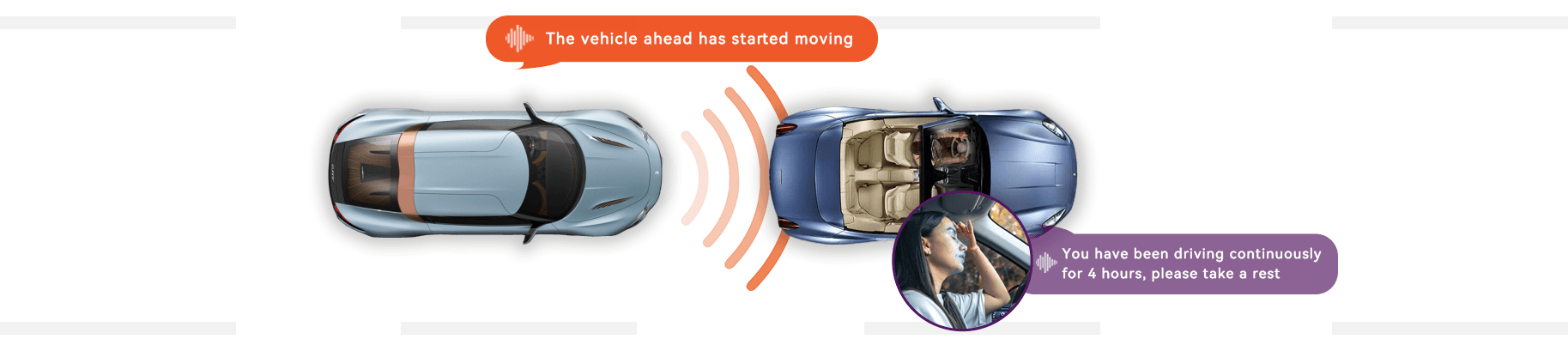 the vehicel ahead has stated moving