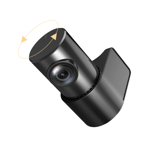 Adjustable lens of a dash cam offering 330-degree rotation for flexible recording angles.
