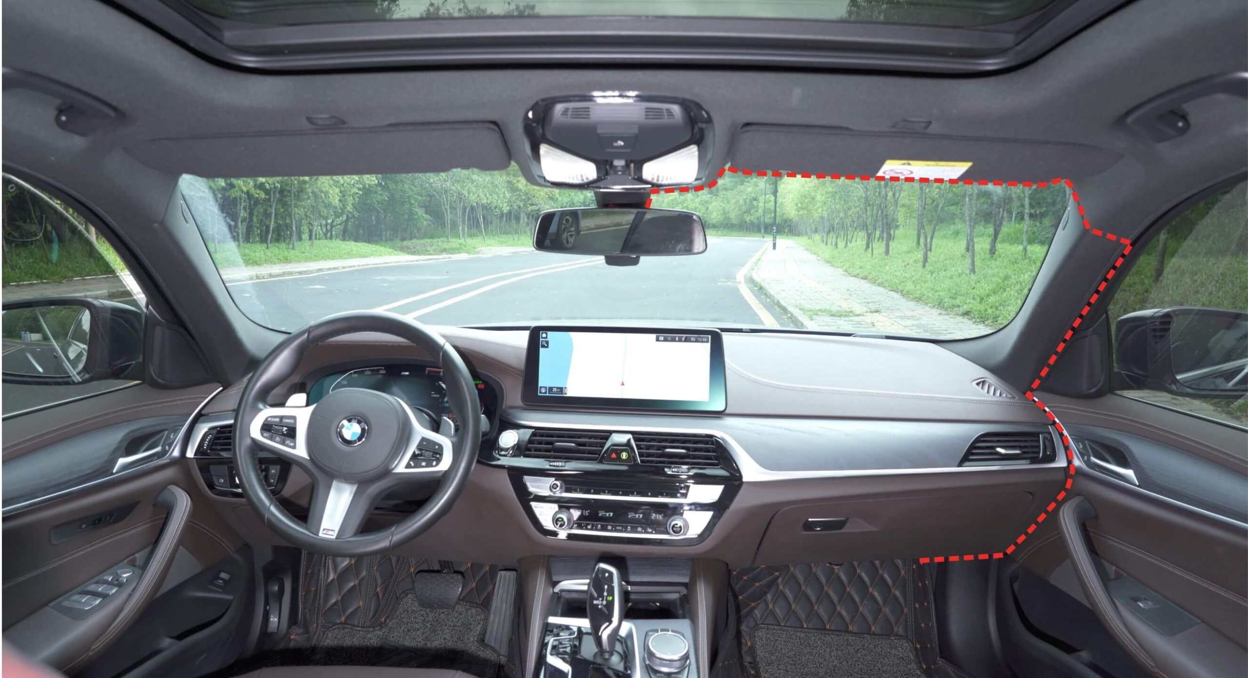Diagram showing the optimal wiring route from the fuse box to the dash cam in a car.