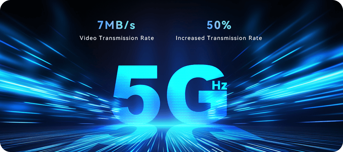 5GHz technology providing a 7MB/s video transmission rate and 50% faster data transfer for seamless video streaming.