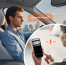 Two-way remote communication via dashcam speaker and microphone