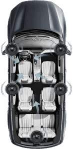 bird's-eye view of car